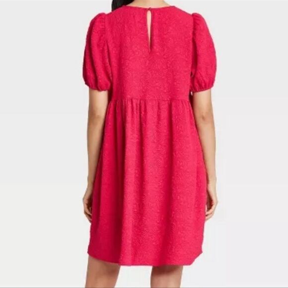 Who What Wear Mini Puff Sleeve Babydoll Dress - Picture 7 of 8